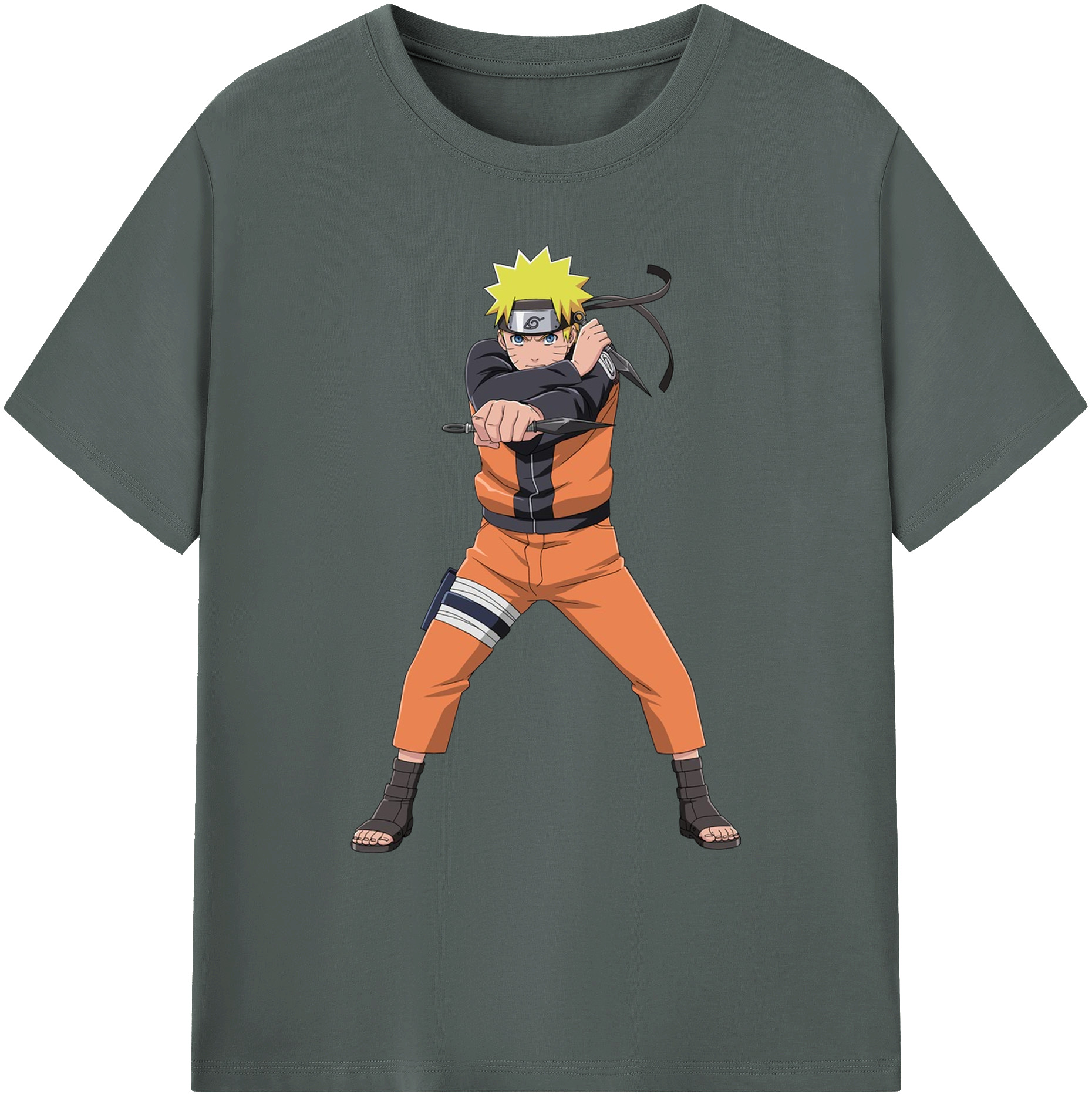 （画像用） NARUTO -ナルト- うずまき ナルト Uzumaki Naruto 綿100％ メンズ半袖Tシャツ｜肌触りやわらか＆通気性